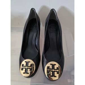 Tory Burch Sally Wedge Black Pumps W5.5 (2.5" heel)